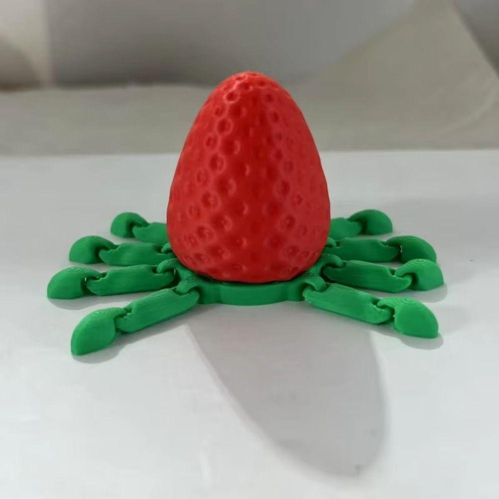 Flexible Pose Mini Strawberry Crab Ornament Articulated 3d Printed Crab Model  Children Toy