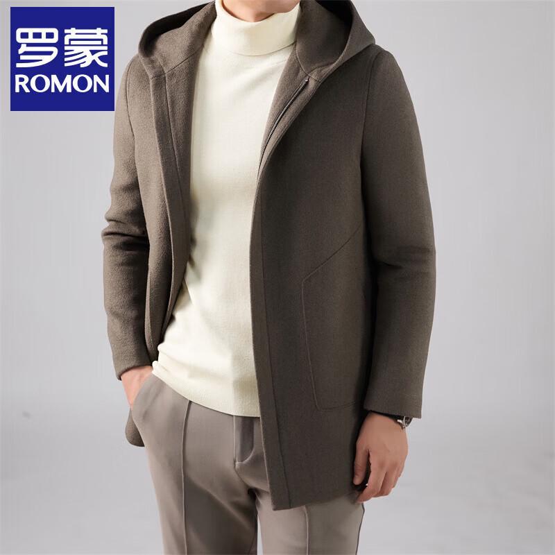 Romon Men s Wool Blend Detachable Down Liner Coat XL