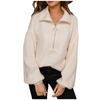 Damen und Winter Pullover Reißverschluss Street Gestrickt Revers Einfarbig Pullover Jacke