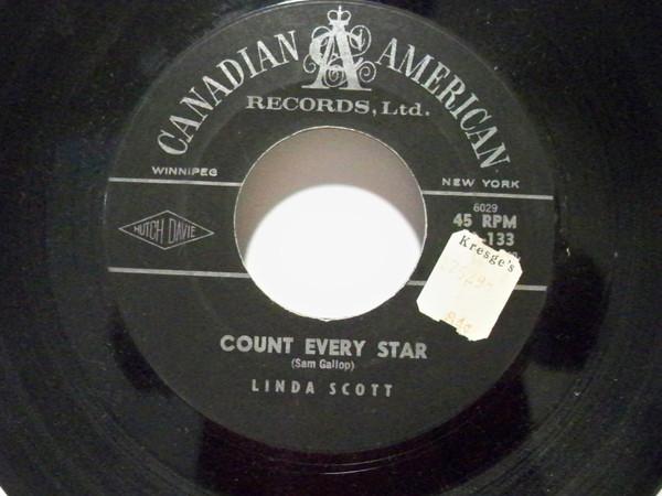 

7-дюймовая пластинка LINDA SCOTT Count Every Star Land Of Stars CA133 Canadian Americ 1962 US Pop Б/у