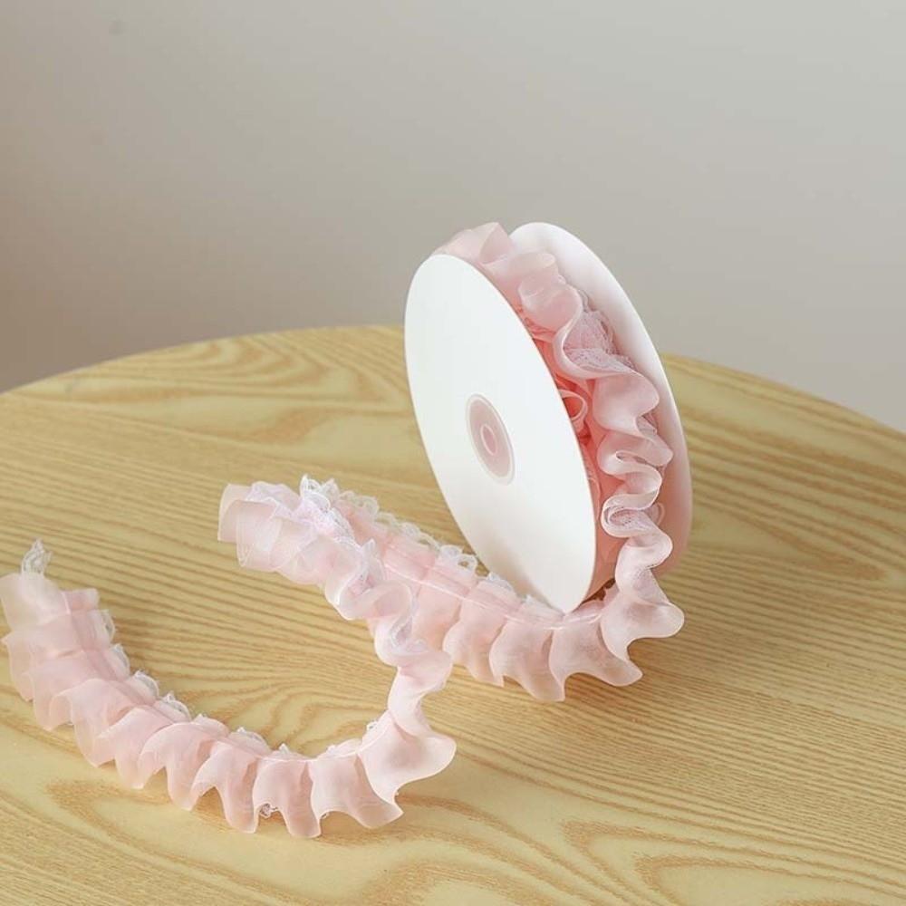 2M Length Ruffled Lace Ribbon 4cm Width Ballet Lace Ribbon Elegant Frilly Lace Trim Sewing Craft