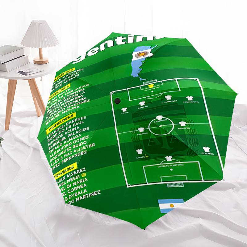 1pc Football team Umbrella Portable Folding Umbrella Iron Frame Hole Bone Structure Outdoor Home Umbrella