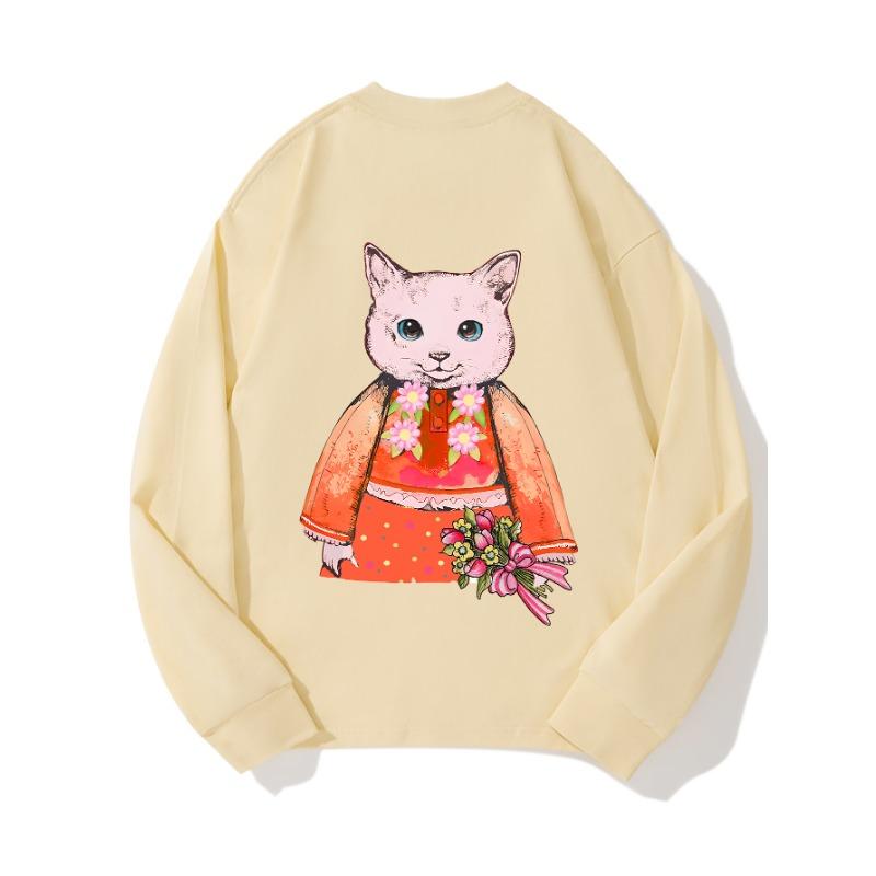 

Осенняя одежда для кошек, длинный рукав, чистый хлопок, новый мужской и женский топ, весенний внутренний слой, базовая рубашка, футболка с круглым вырезом и длинными рукавами XXL бежевый