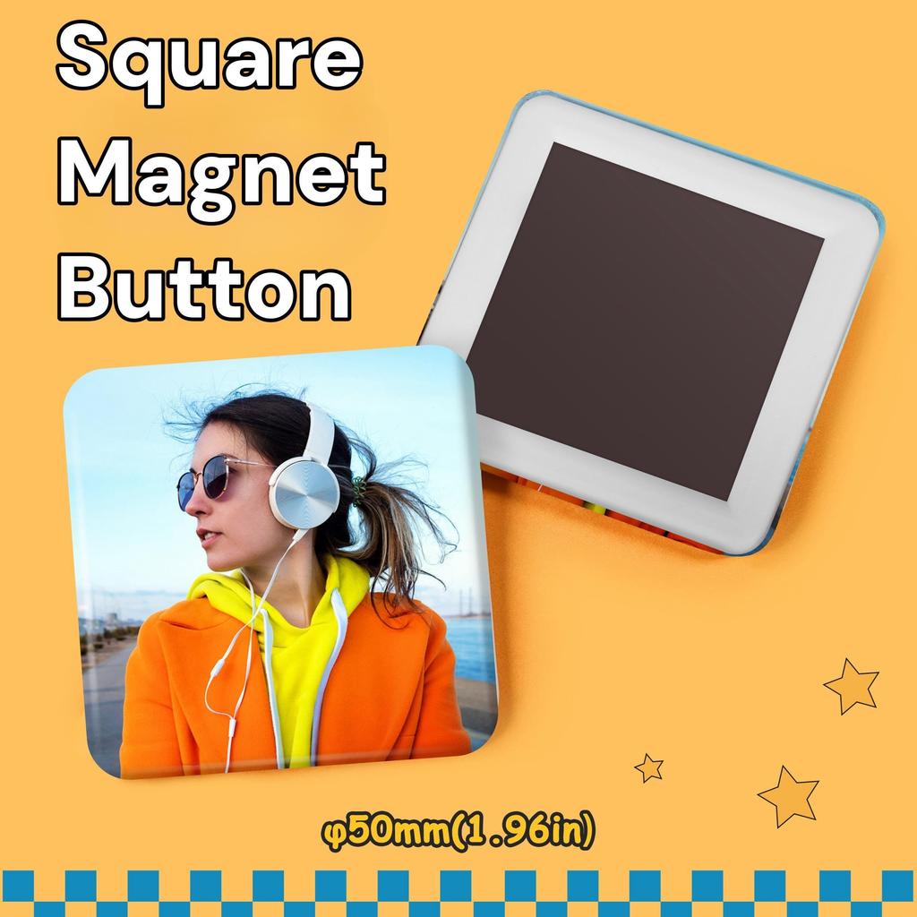 Magnetic Square Badge 100 Set of 100 Badge Machine Material, Pieces, Badges, Material, 5050cm