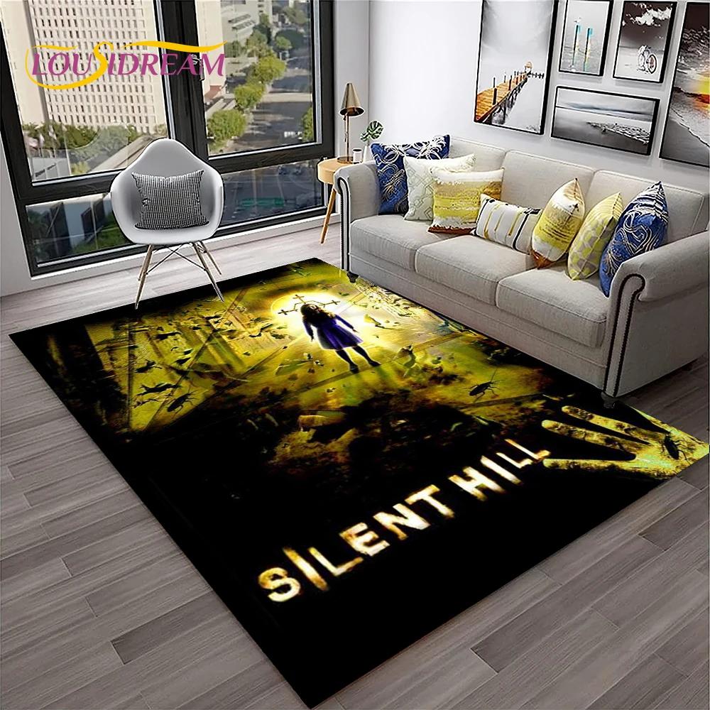 Tappeto Tappetino Decorativo per Casa Soggiorno Camera da Letto Divano Stanza dei Giochi Zerbino, Tappeto da Area Tappetino Antiscivolo, Gioco Film Horror 3D Silent Hill