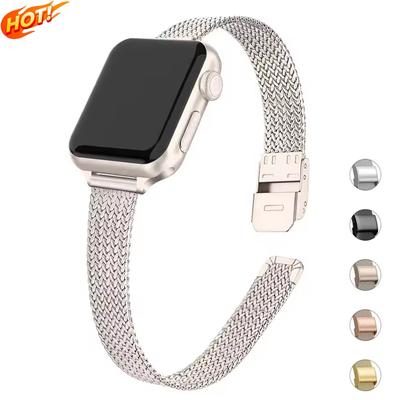 New Bracelet Metal Band for Apple Watch 10 9 8 7 6 SE 5 4 44 45 49MM Ultra Stainless Steel Milanese Strap for Iwatch 42MM 46MM