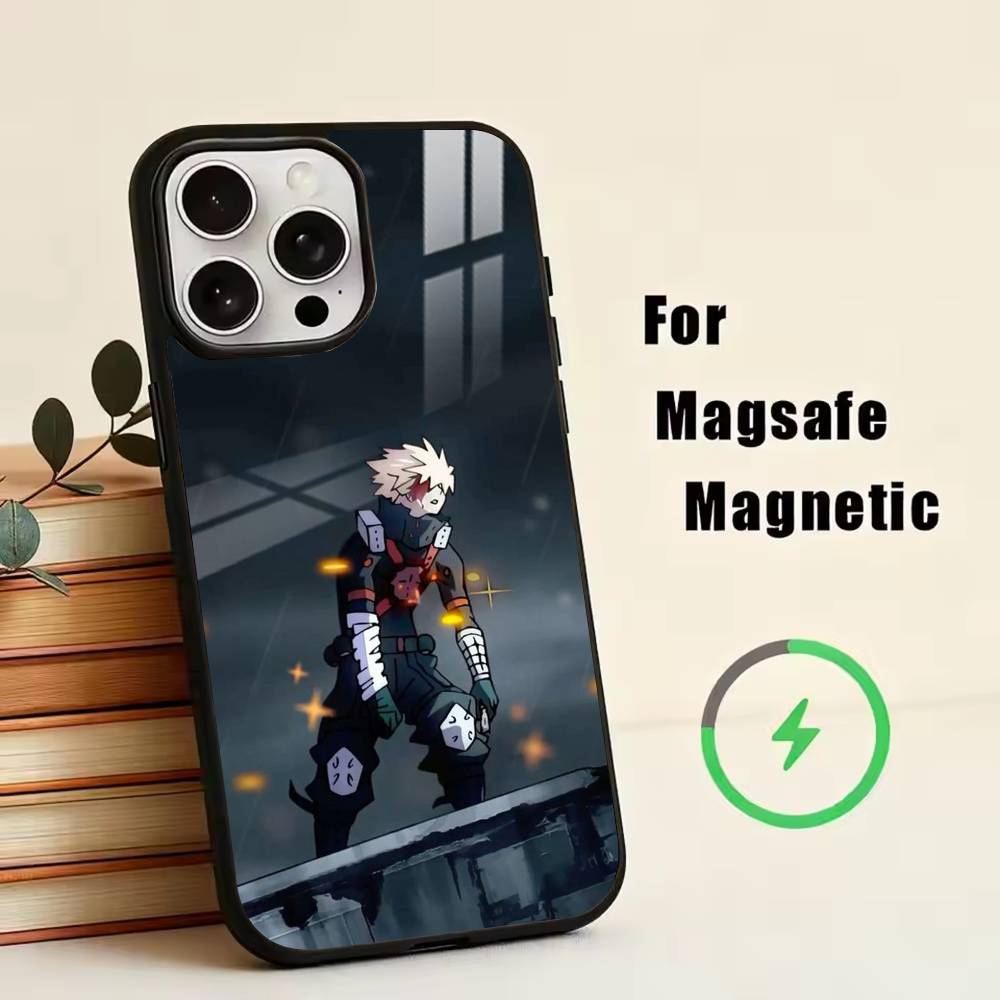 Hero Academia KK-Katsuki Handyhülle Für iPhone17,16,15,14,13,12,11 Plus,Pro Magnetisch mit Magsafe Kabelloses Laden