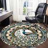 1pc Peacock Mandala Office Round Area Rug,  Mat Suitable For Office, Under Office Chairs Bedroom Living Room Home Decor, Room Deco