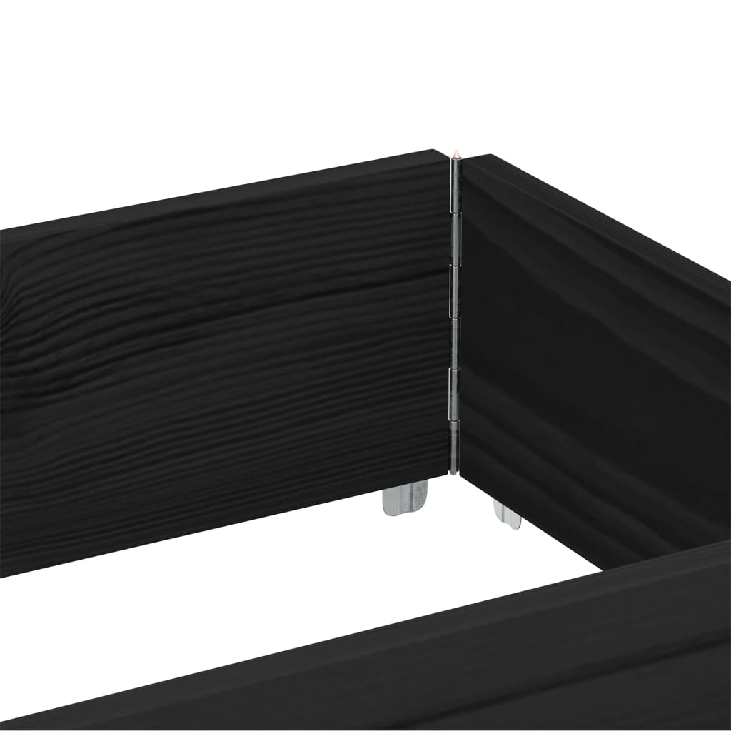 Vidaxl Donica Ogrodowa, Czarna, 150X50 Cm, Lite Drewno Sosnowe
