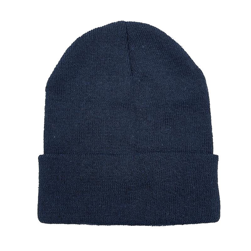 Knit Hat, Solid Color Flat Hat, Autumn/Winter Hat, Warm Embroidered Outdoor Pullover Hat, Trendy Cold Hat One size fits all тёмно-синий