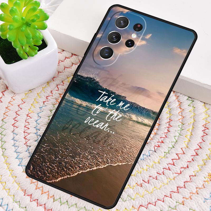 Travel mountain sea beach quotes TPU Phone Case For Samsung Galaxy note 10 pro S26 S25 S24 S23 S22 Ultra Plus S21 FE S20 Cover