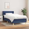 Slatted Bed Base with Mattress - Maison Exclusive - 80x200 Cm - Adjustable Headboard - Blue Fabric