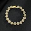 Collana da uomo Hip Hop Moda Patchwork Rotonda con Strass