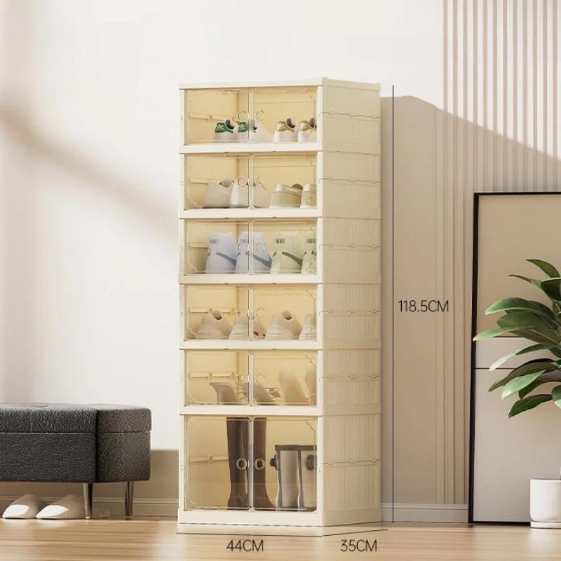 Multi-layer Foldable Shoe Box Dustproof Thickened Plastic Sneaker Shoe Storage Box Stackable Cabinet Transparent Organizers Rack