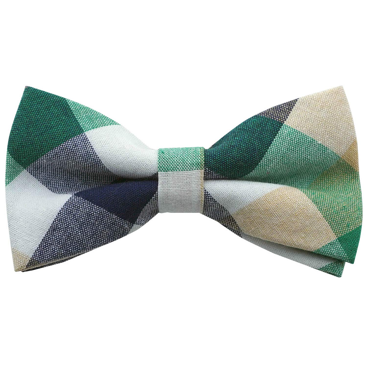 [Bowties.jp] Green Check Bow Tie, Easy-to-Wear Type bd364