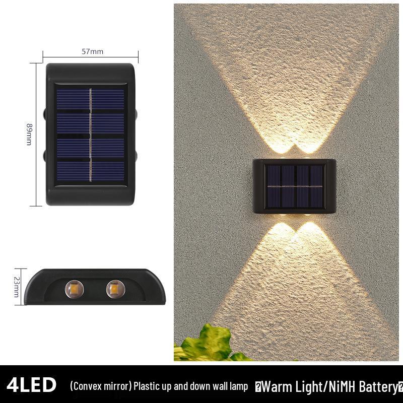 New Up and Down Solar Luminous Wall Lamp for Outdoor Courtyard and Garden Decor