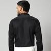 Men's Black Formal Cotton Satin Long Sleeve Shirt - 90% Combed Cotton 10% Satin