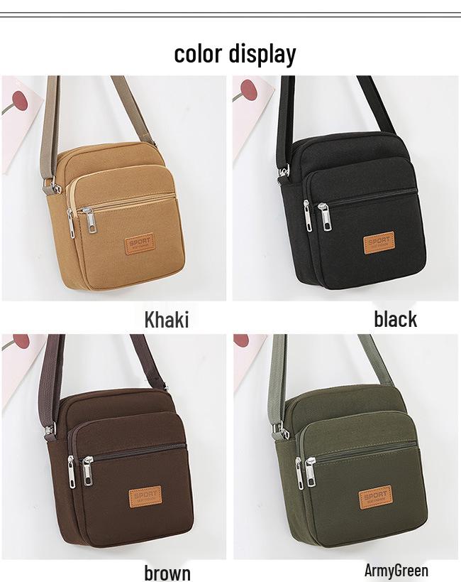 

Unisex Thick Canvas Crossbody Bag: Casual Business Shoulder Bag & Coin Purse