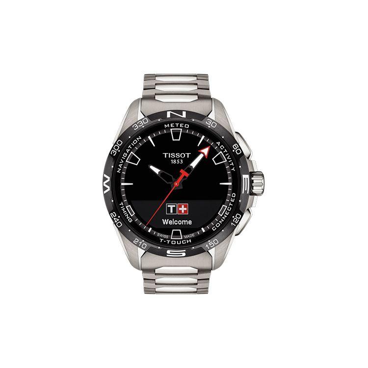 Tissot Men's Light/Black T-Sport Series Quartz Movet Swiss Smart Solar Touch Screen Watch Watches Titanium T121.420.44.051.00