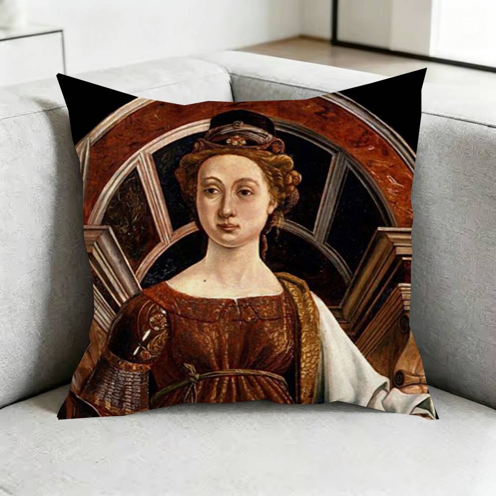 Sandro BBotticelli Renaissance Pillow Case Square DoubleSided Sofa Cushion Cover Bedroom Bedside Pillow Gift