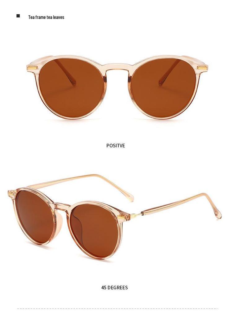Retro TR90 Polarized Round Frame Sunglasses - Fashionable Celebrity Street Style Shades