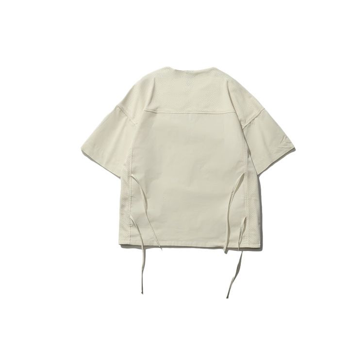 Li Ning Jackie Chan Kung Fu Serie Saum zum Binden Einfarbig Rundhals Sport Kurzarm T-Shirt Herren Tops Weiß AHSR253-3