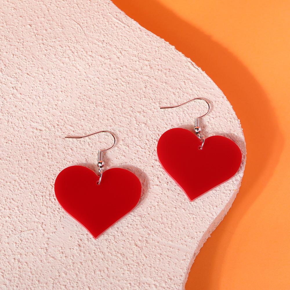 Fully Managed Environmentally Friendly Acrylic Earrings, Fashionable And Romantic Love Love Stud Earrings