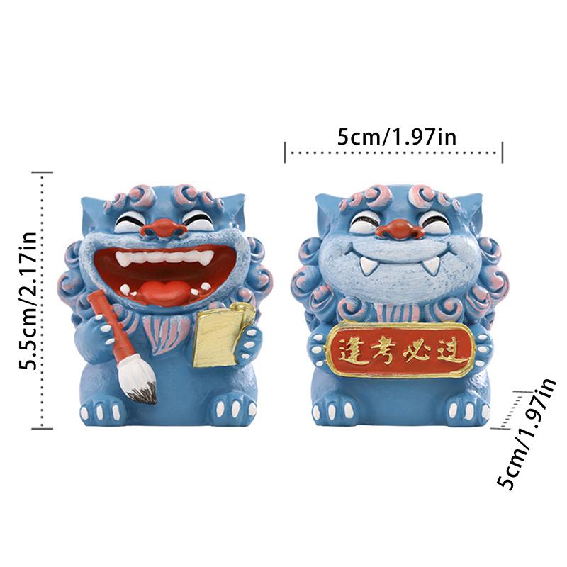 2Pcs Mascot Ornament Chinese Style Lucky Dancing Lion Model Decoration Holiday Gifts Office Decorations