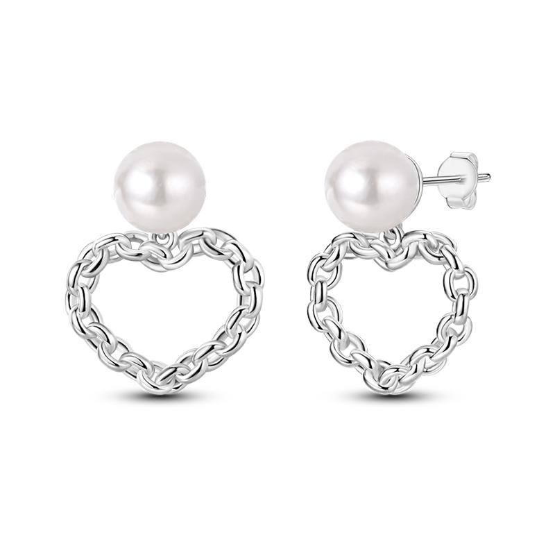 Fashion Spring Series Earrings For Women 925 Silver Color Butterfly Dragonfly Flower Heart Shaped Ear Studs Fine Jewelry Couple