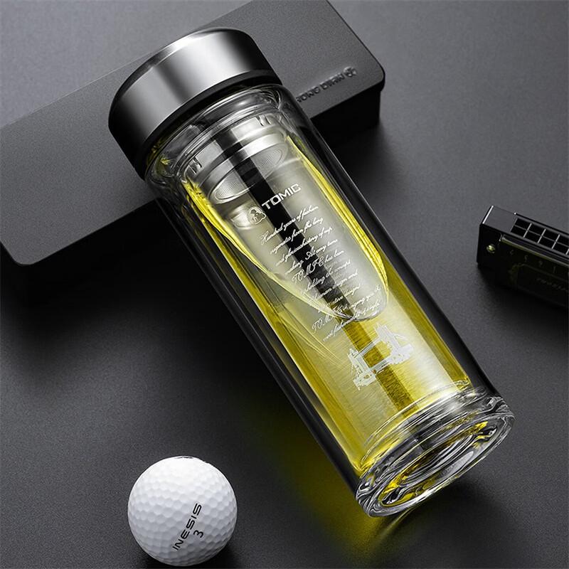 Termeike Double Wall Glass Tea Infuser Bottle with Smart Lid