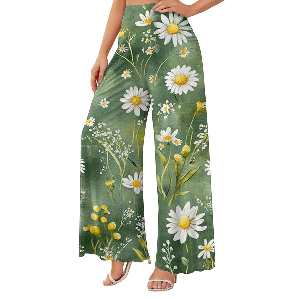 Women's High Waist Wide Leg Flowy Pants with Pockets for Casual Everyday Wear
