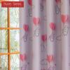 1 szt. 70-80% Zaciemniające Różowe Krótkie Zasłony do Pokoju Dziewczynki z Kreskówkowym Nadrukiem do Sypialni Salonu Dekoracja Domu Seria Nuan