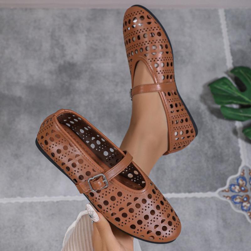 Large size mesh casual fashion flat sandals women's summer new TEUM breathable casual single shoes women