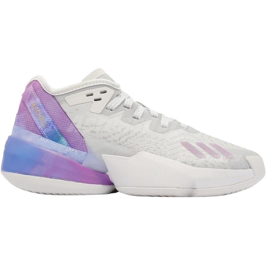 Adidas D.O.N. Issue #4 Mitchell 4 Low top Children's Basketball Shoes Gray Purple HR1785