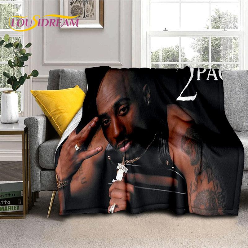 Rapper Eminem Tupac 2pac Hip-Hop Music Rap God Blanket,Soft Throw Blanket for Home Bedroom Bed Sofa Picnic Travel Cover Gift