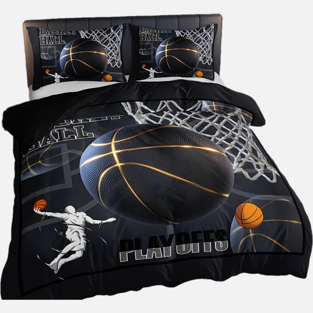 Basketball Bettwäsche Set Cooles Sport Thema Bettbezug Set Für Jungen Teenager Bettbezug Mit 2 Kissenbezügen