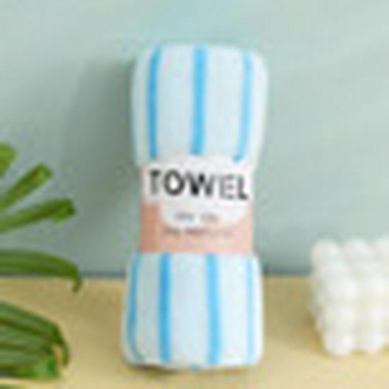 Coral Velvet Five-Piece Absorbent Towel Set - Wide Stripe, Gift-Ready