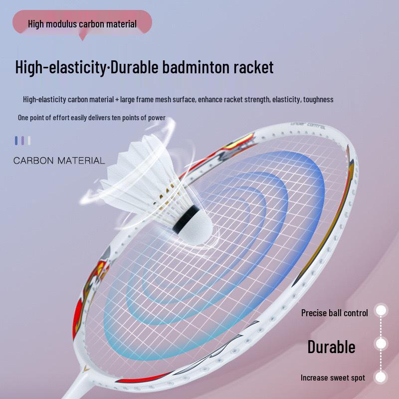 Authentisches Vollcarbon-Badmintonschläger - Ultraleicht, Hohe Bespannhärte, Langlebig für Anfänger & Profis