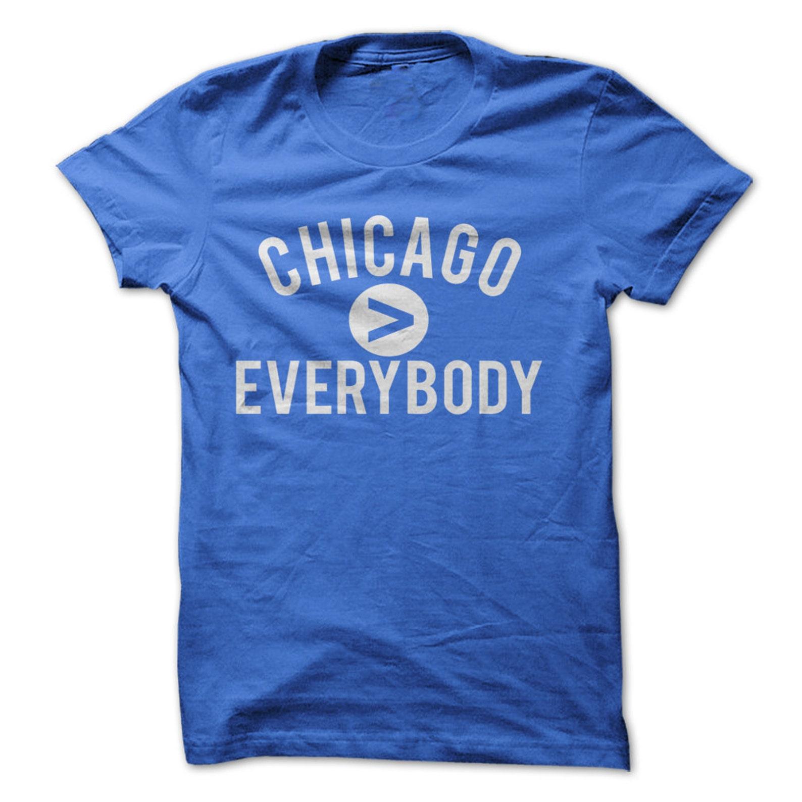 Chicago Greater Than Everybody T-Shirt Design - Royal Blue Shirt with White Print 3XL
