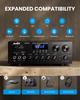 Moukey Erősítő Rendszer Mikrofon Mixer Max Kimenő Teljesítmény 220W Bluetooth Kompatibilis Kétcsatornás Hang Audio Sztereó Erősítő Monitorozás USB, SD, AUX,
