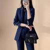 Teluoman Women's 2024 Plaid Blazer & Trousers Set