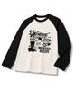 UNION GARMENTS Nieuwe Houding Losse Pasvorm Raglan Lange Mouwen T-shirt 4 Kleuren