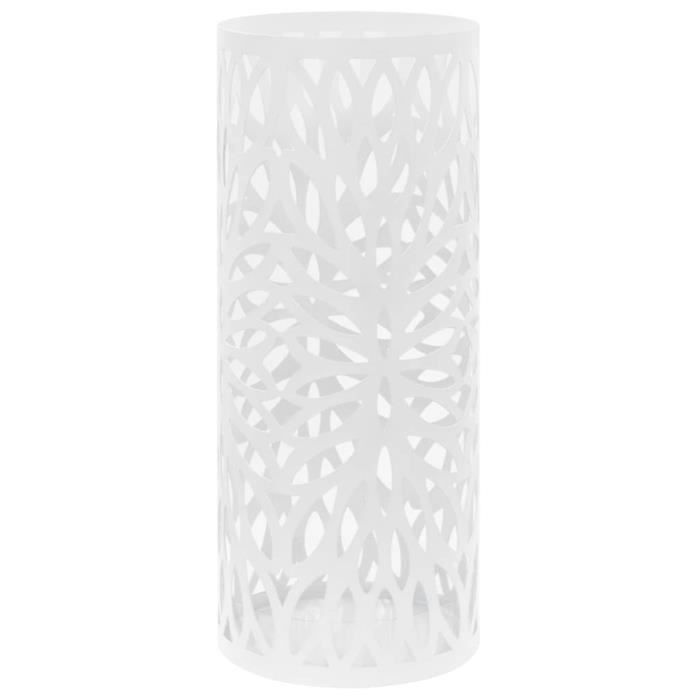VidaXL Porte-parapluie Feuilles Acier Blanc