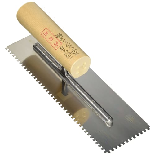 Tokyo Nishikan Stainless Steel Interior Comb Trowel, 65544, 240mm, 3mm Grit, Body: 6.8cm Deep, Body: 24cm High, Body: 7.5cm Wide, Silver