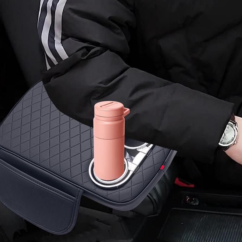 Car Armrest Cover Cushion Car Armrest with Cup Holder Center Console Arm Rest PU Leather Armrest Pillow Armrest Cushion with