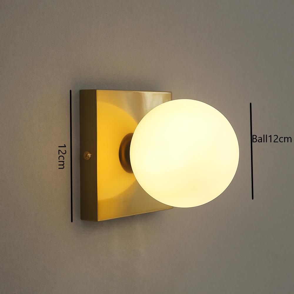 Square Dish LED Wall Lamp Wall Lighting Fixtures for Bedroom Living Room Indoor Ball In the Ball Glass Wall Sconce for Corridor