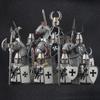 Medieval Knight Serie Figures Building Blocks Warrior Soldiers Guards Lion Heart Hospital Teutonic Knight Battle Pastor Kid Gift