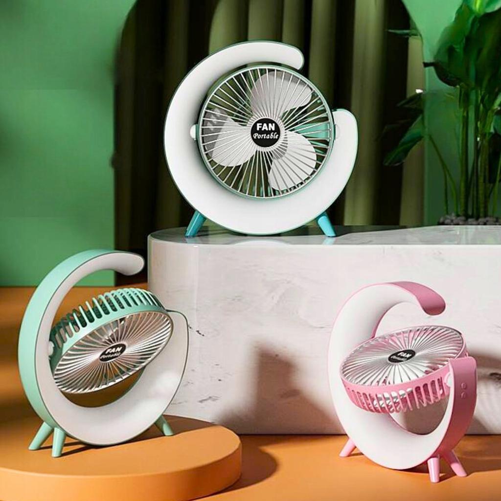 Schreibtischventilator für den Sommer LED 3 Geschwindigkeiten RGB Leistungsstark Leise
