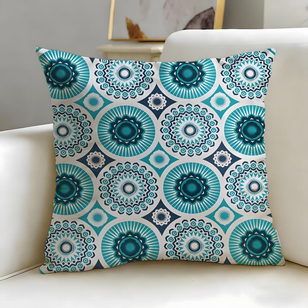 Moroccan Pattern Cushion Cover Soft & Easy-Wash Pillow Case – Versatile For Couch, Bed, Travel And Office