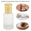 3pcs Refillable Perfume Bottle 10ml Golden Cover Transparent Glass Refillable Perfume Container for Travel